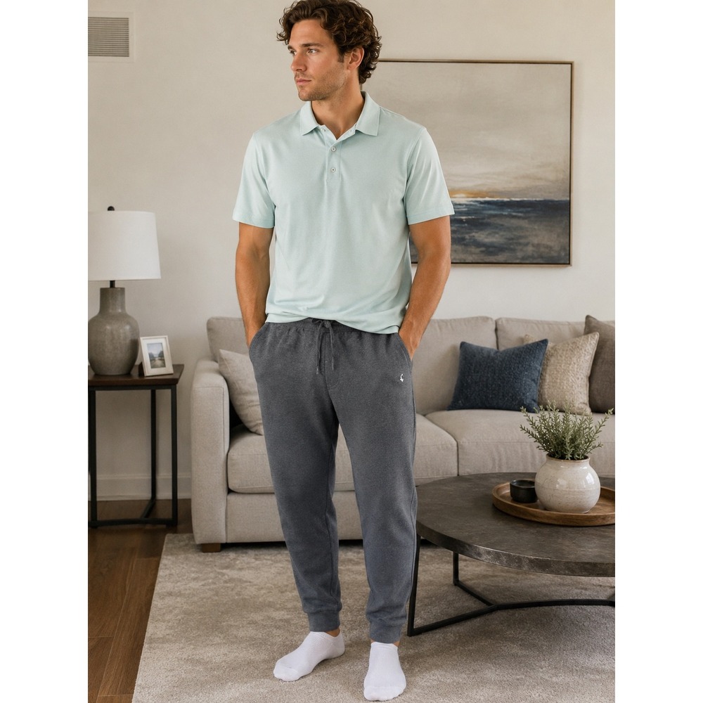Polo Ralph Lauren Mens Gray Waffle Knit Jogger Sweatpants‎ Size Medium M lounge